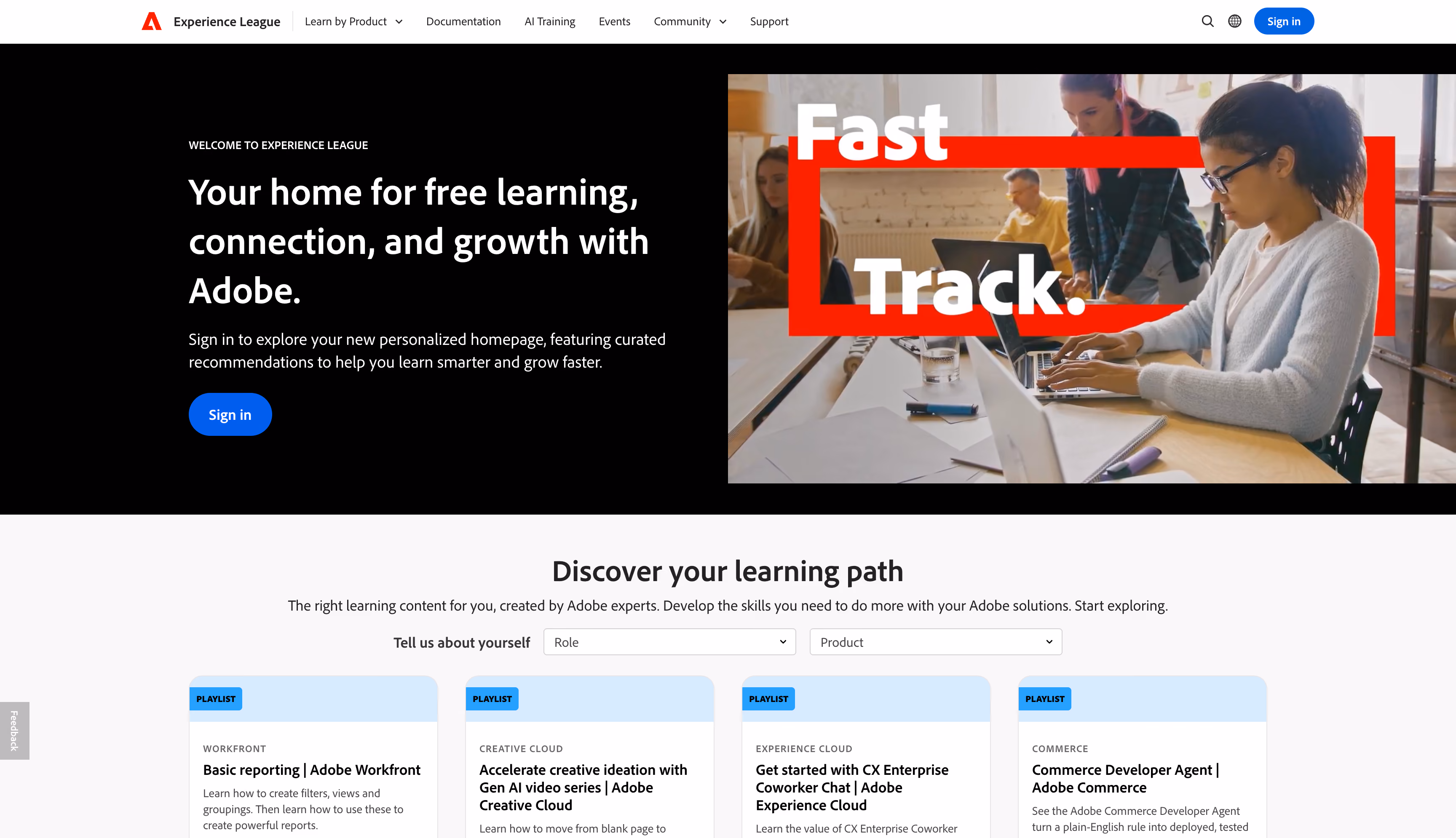 Adobe website homepage, a B2B account-level revenue attribution platform