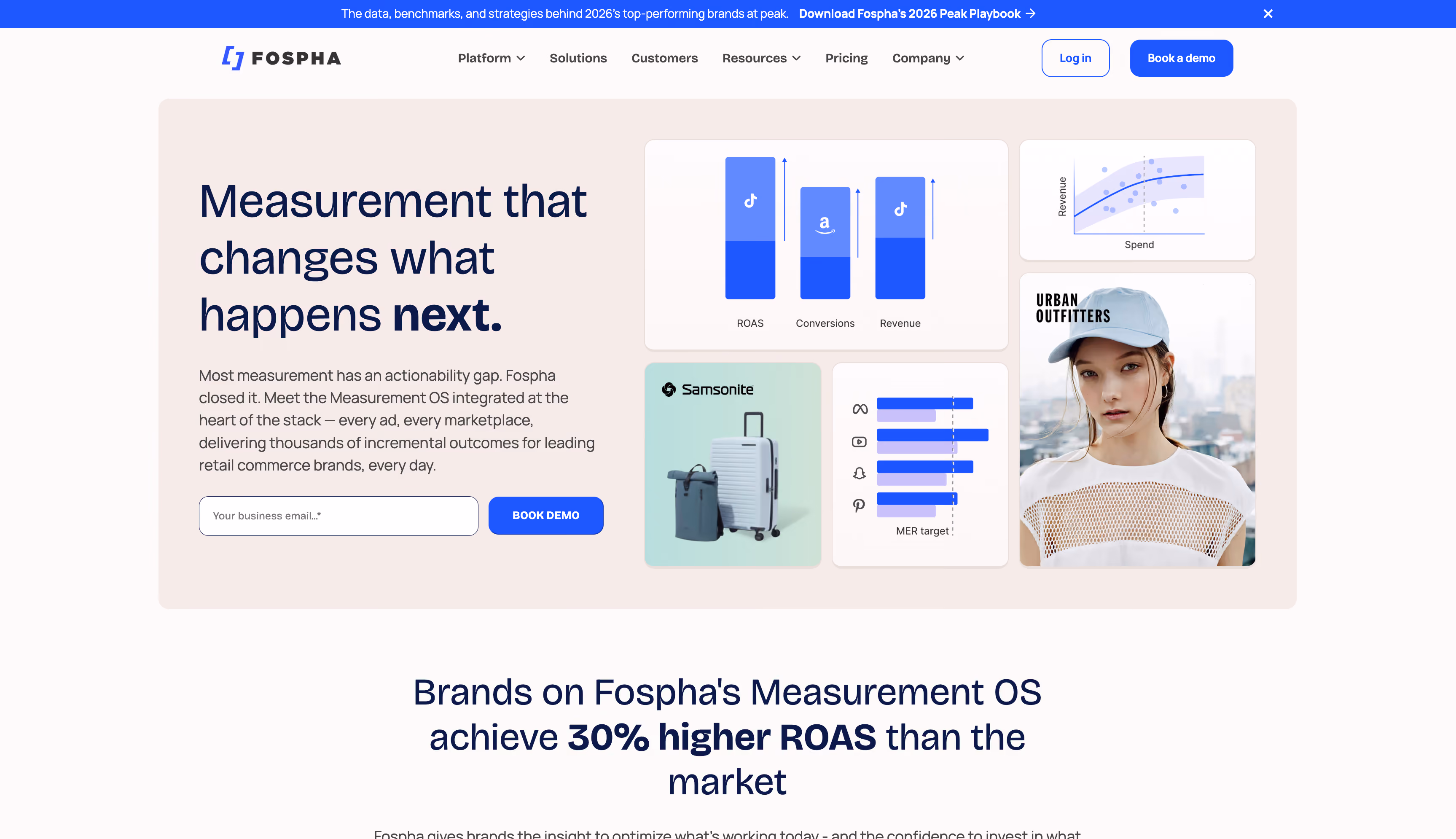 Fospha website homepage