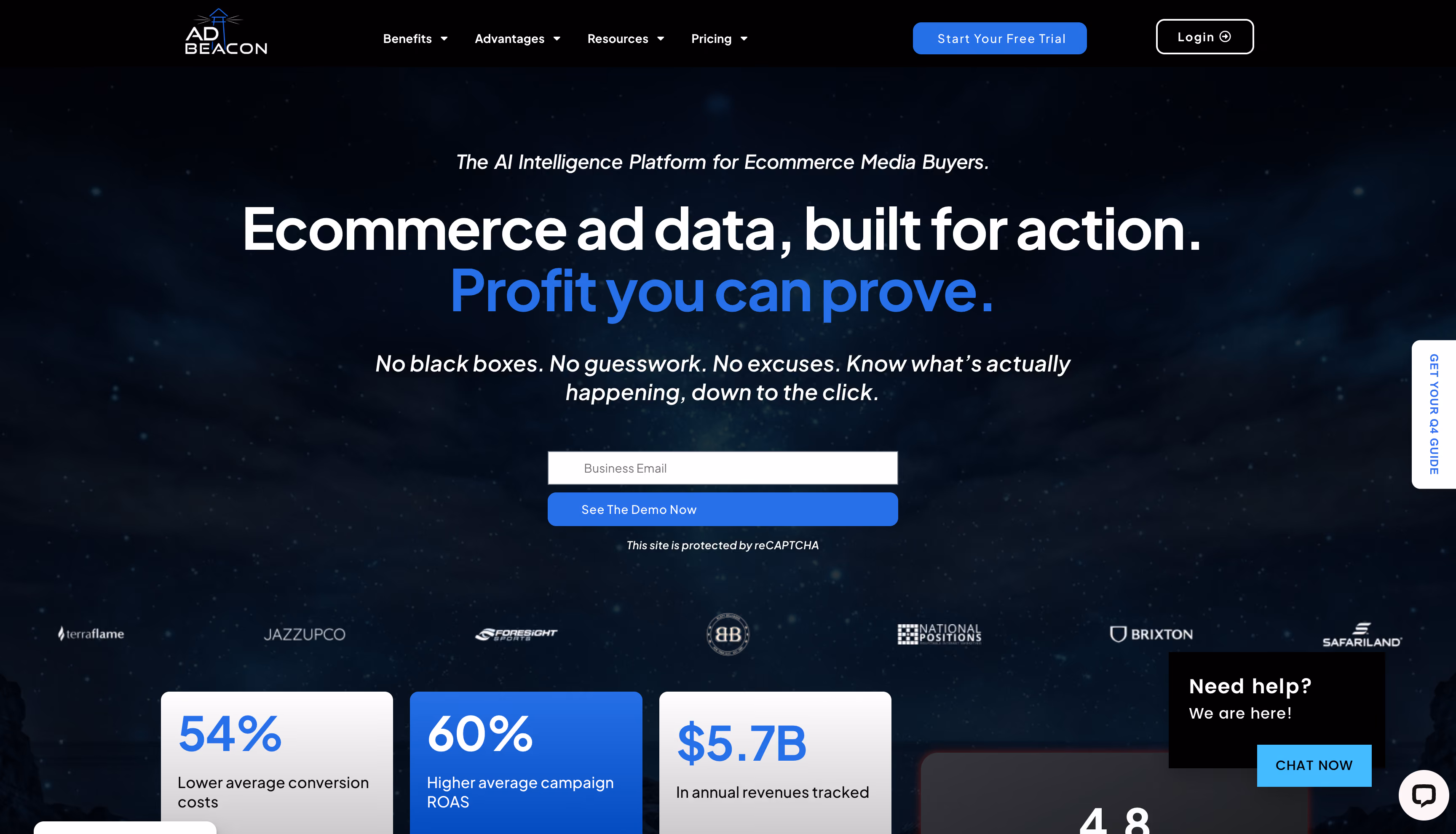 AdBeacon website homepage