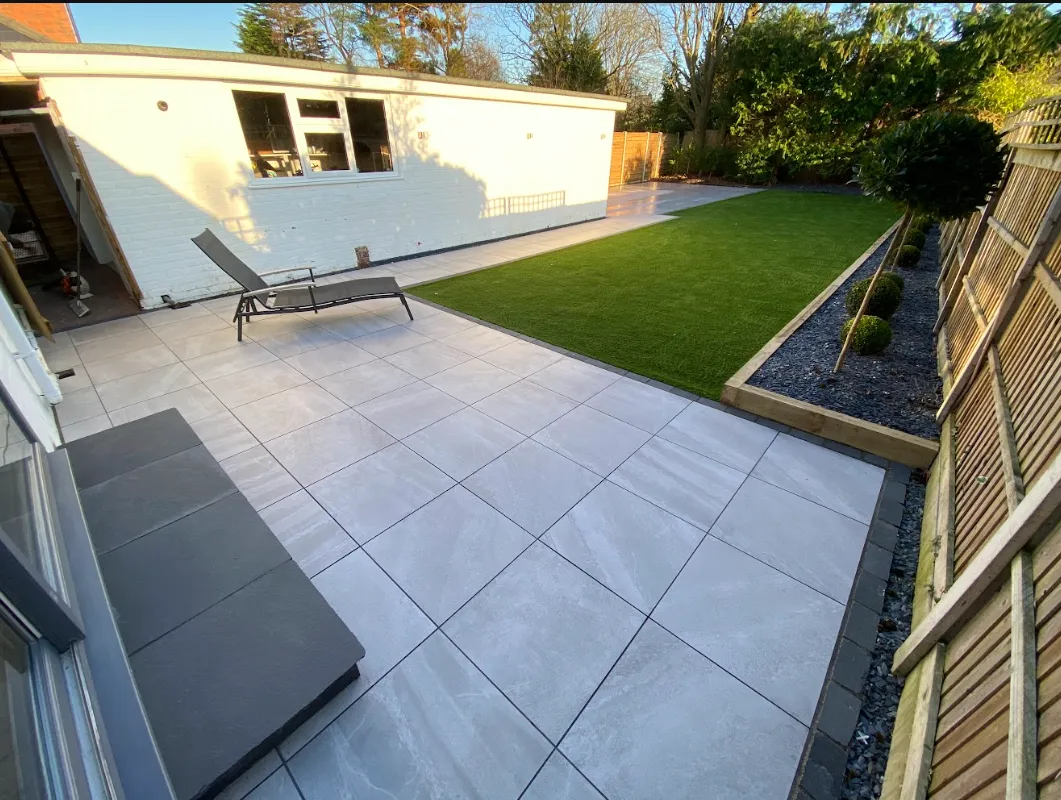 Patio landscaping in Woodford