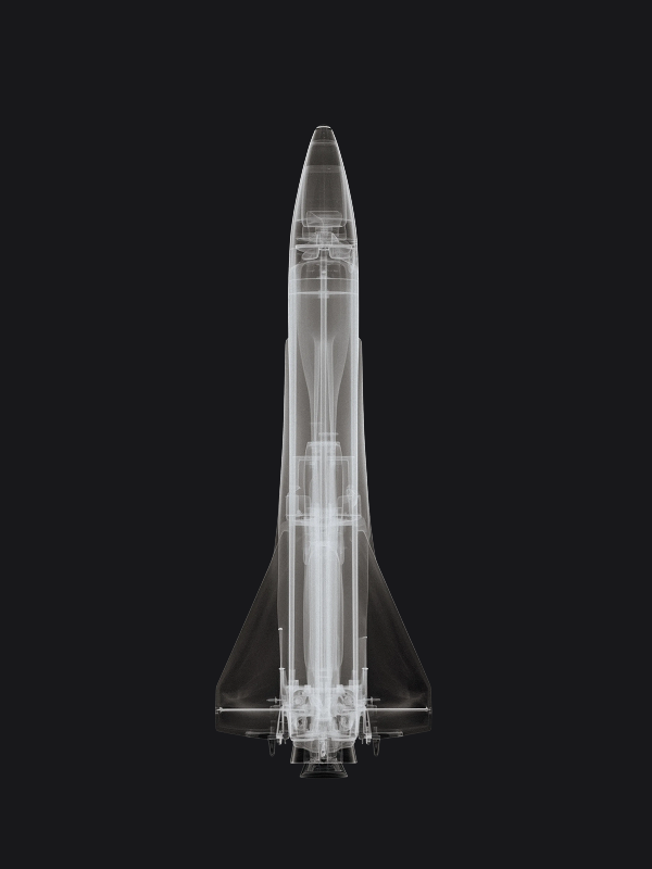 An mri image of the rocket ship.