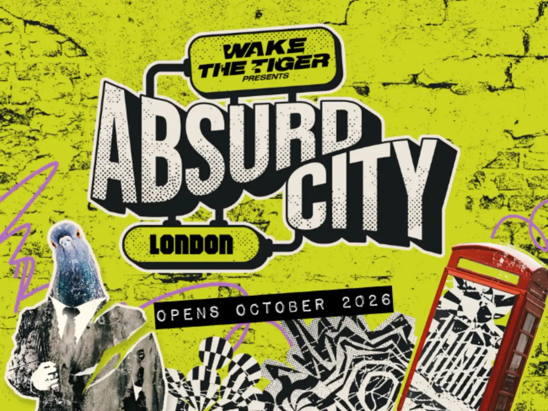 Absurd City promotional artwork for Wake The Tiger London 2026