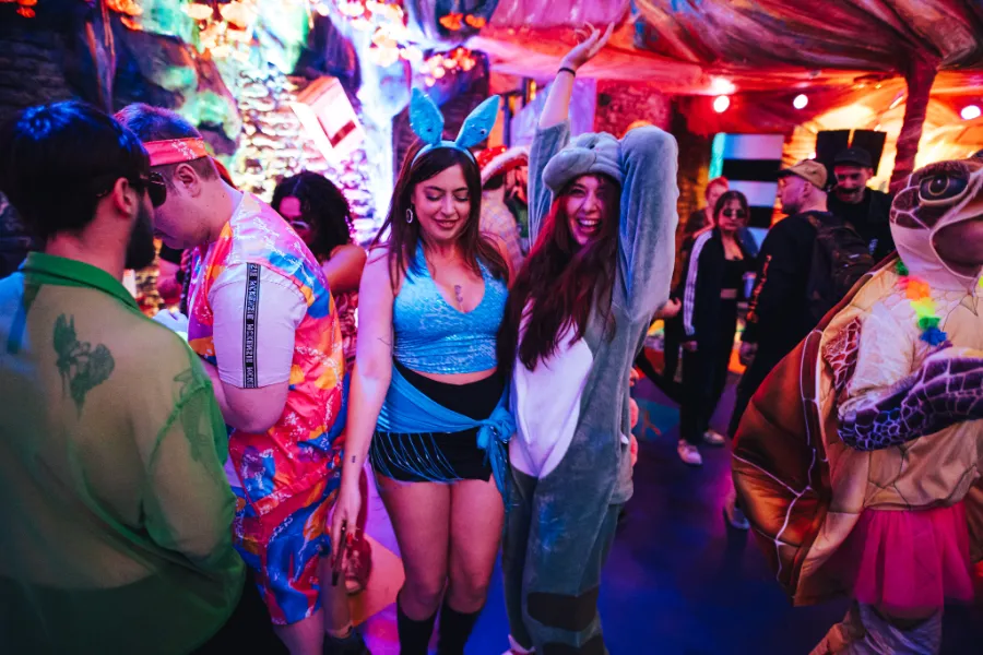 MIXTAPE event at Wake The Tiger visitors in fancy dress.