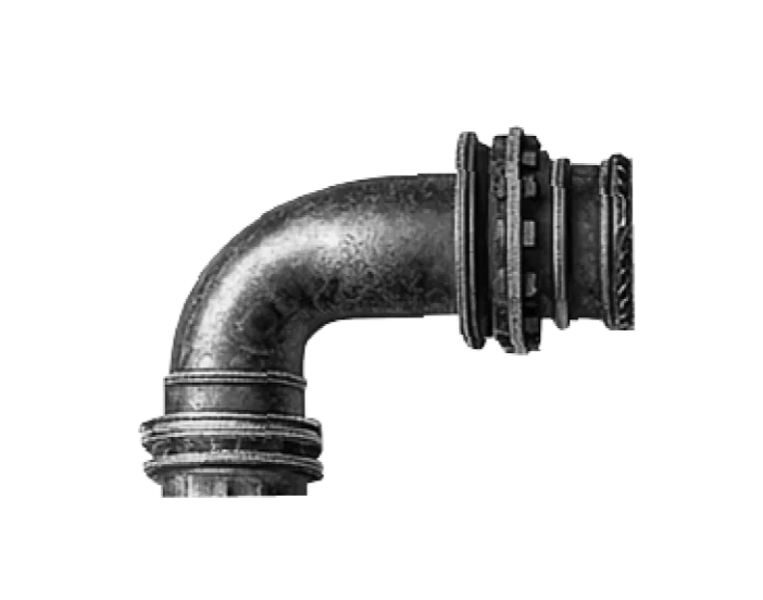 Metallic bend pipe connector detail
