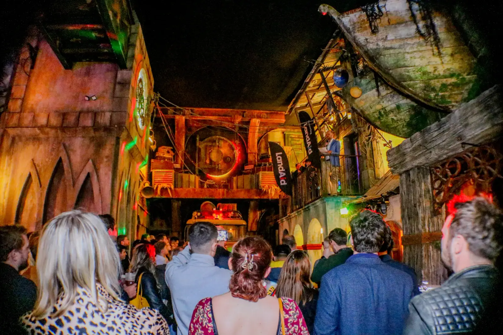 Crowd gathered at a themed event at Wake The Tiger