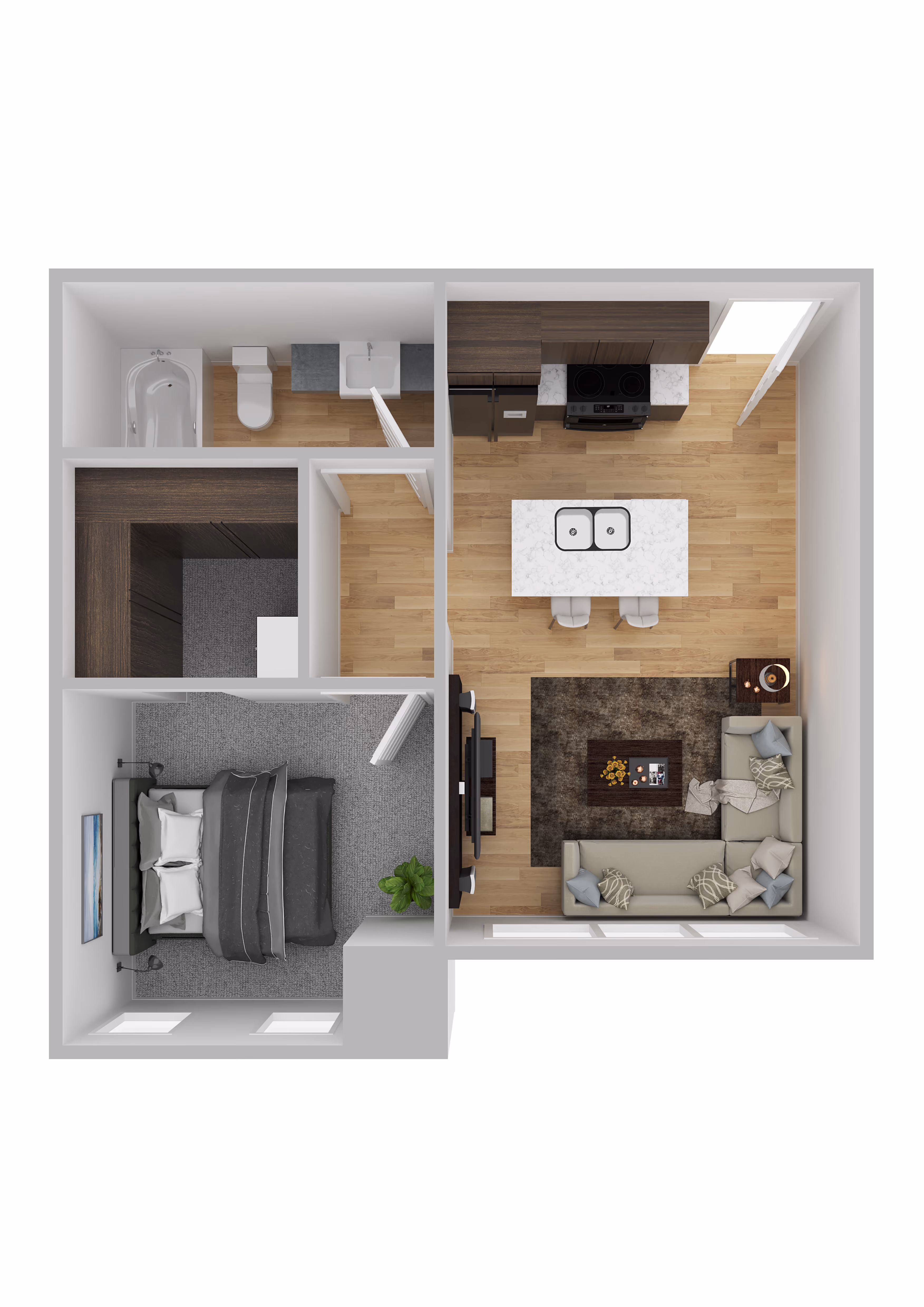 One Bedroom One Bathroom floor plan at Crooks Reserve in Crooks, SD