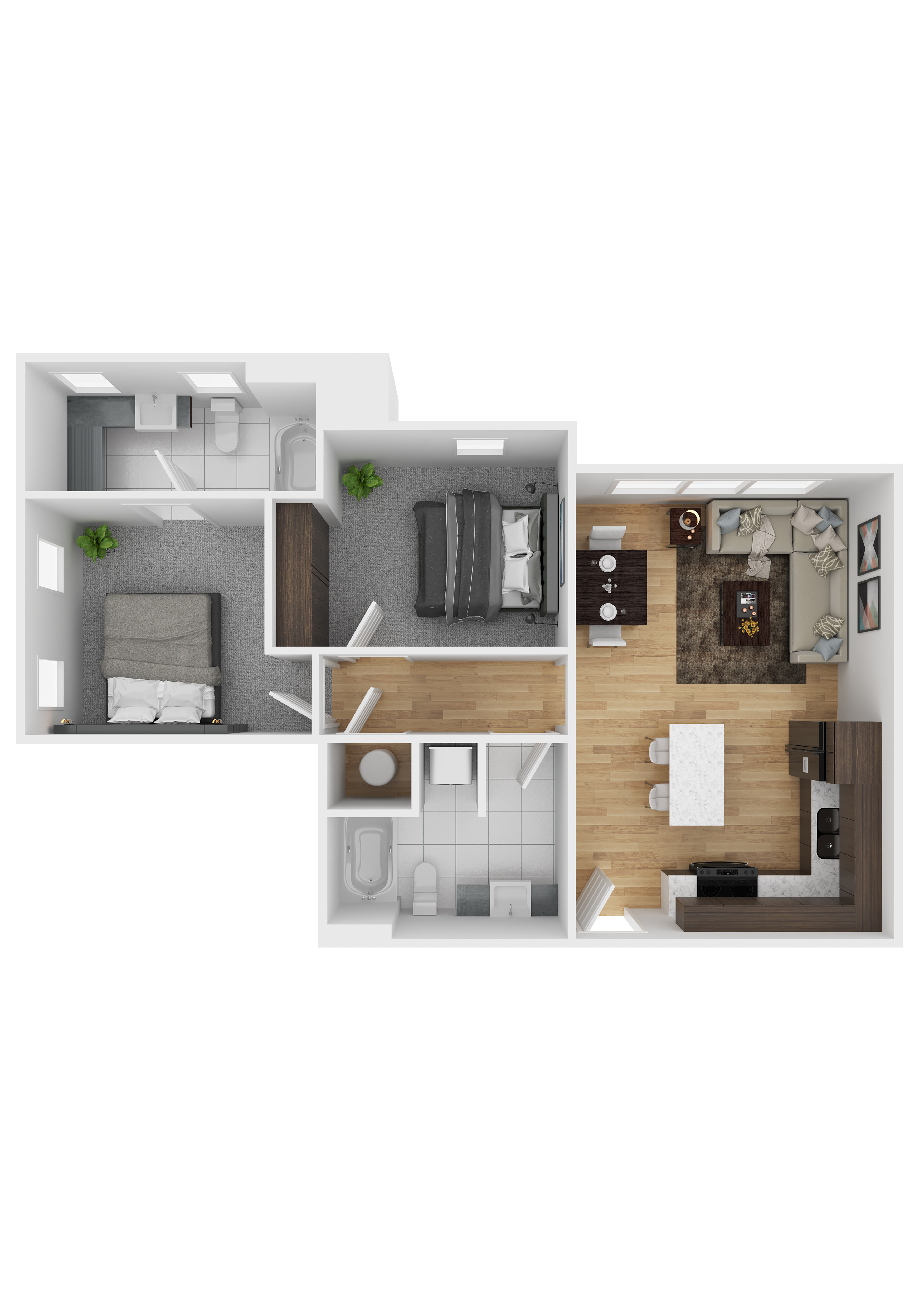 Two Bedroom Two Bathroom floor plan at Crooks Reserve in Crooks, SD