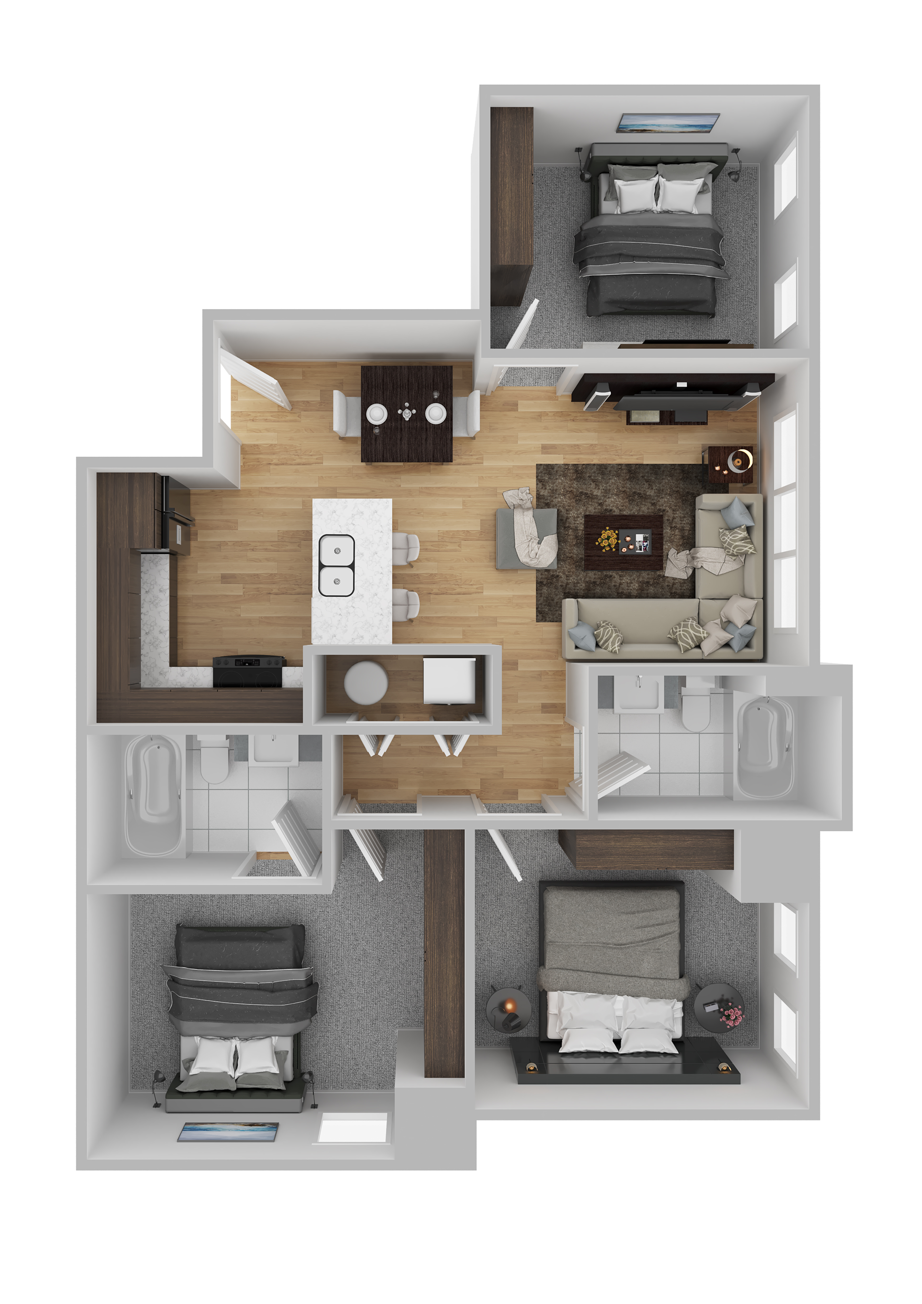 Three Bedroom Two Bathroom floor plan at Crooks Reserve in Crooks, SD