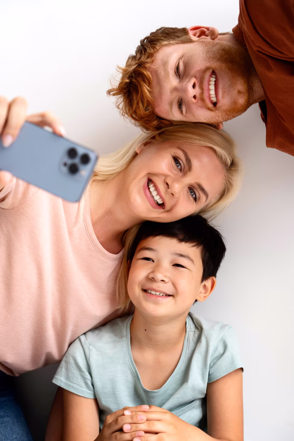 Mother and child smiling together