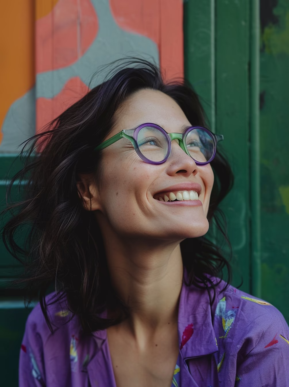 Woman in glasses smiling