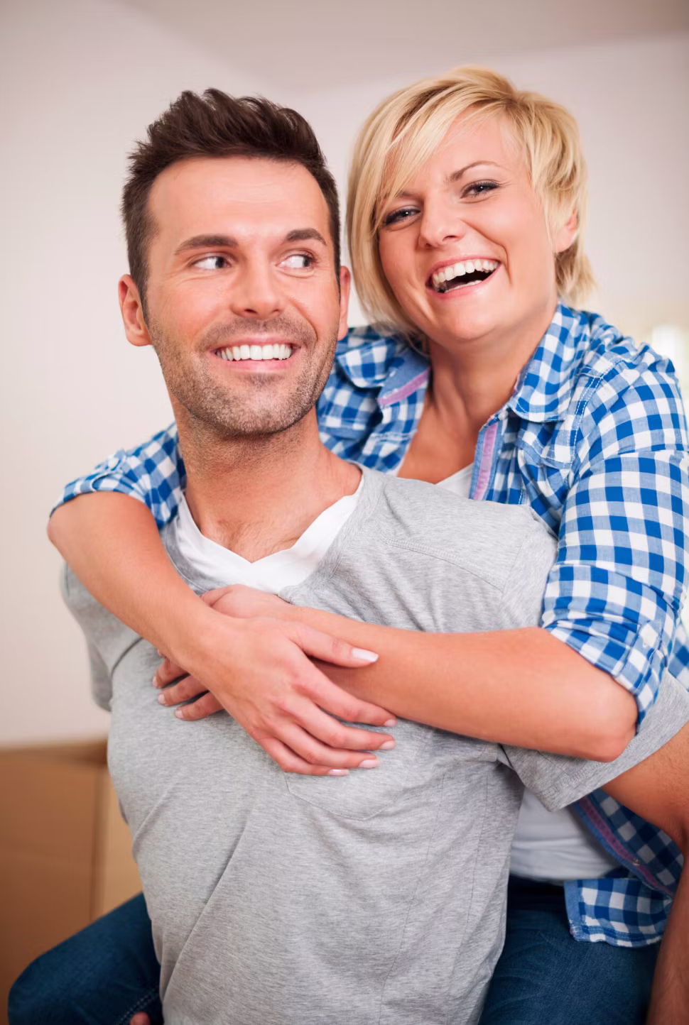 Smiling couple outdoors