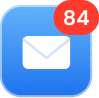 Email app icon with a badge showing 84 unread messages