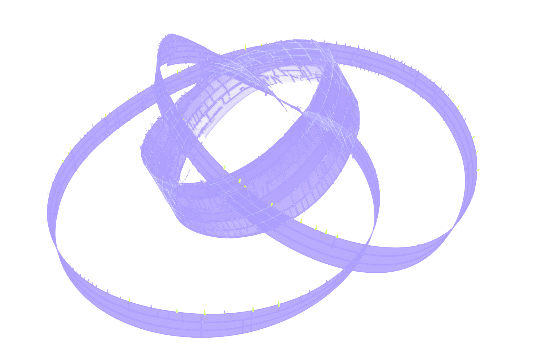 Two interlocking wireframe rings forming one continuous loop.
