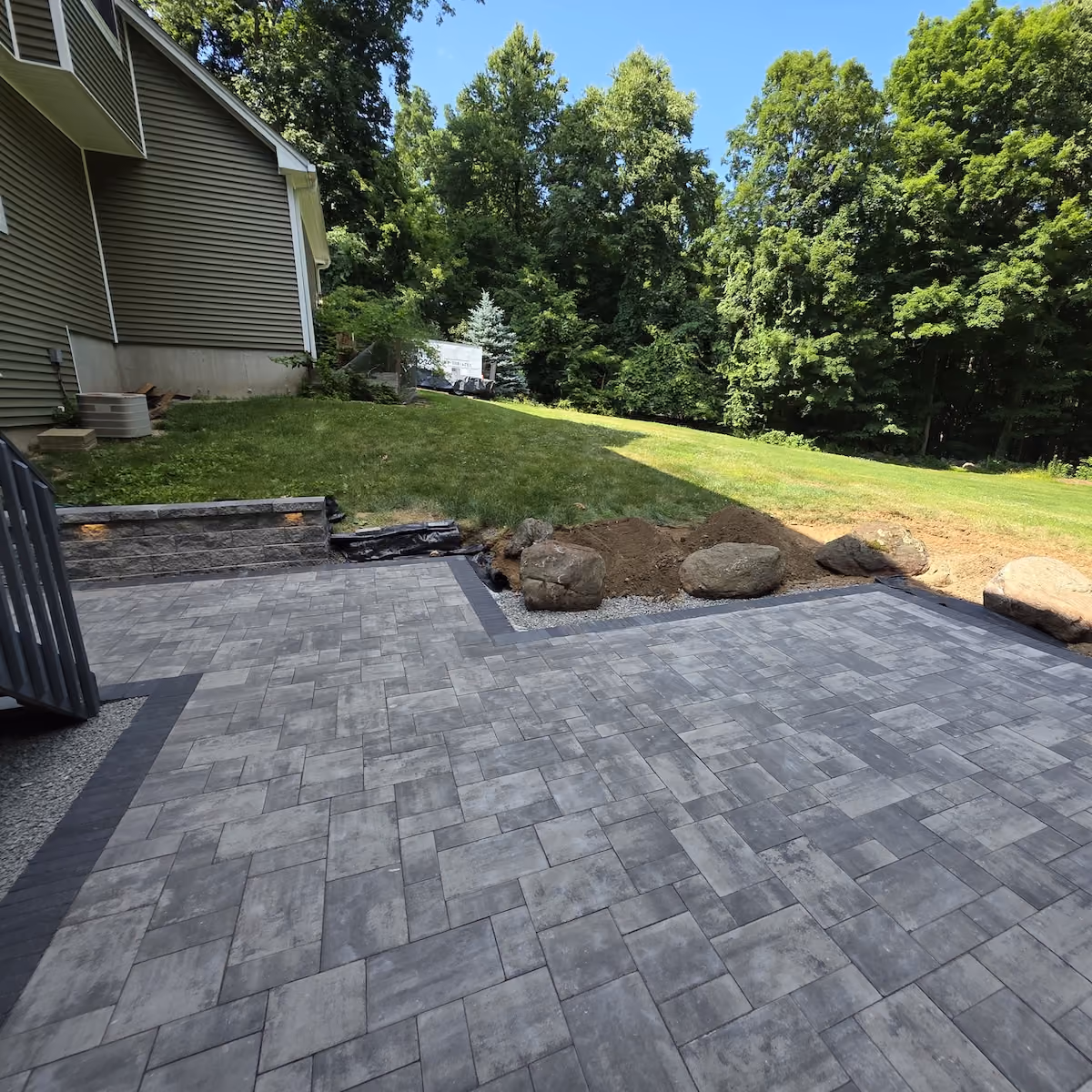 Professional stone patio installation in Warren, Connecticut