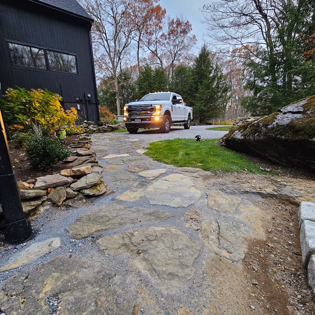 Classic Outdoors company truck providing landscaping and property maintenance services in Litchfield County, Connecticut