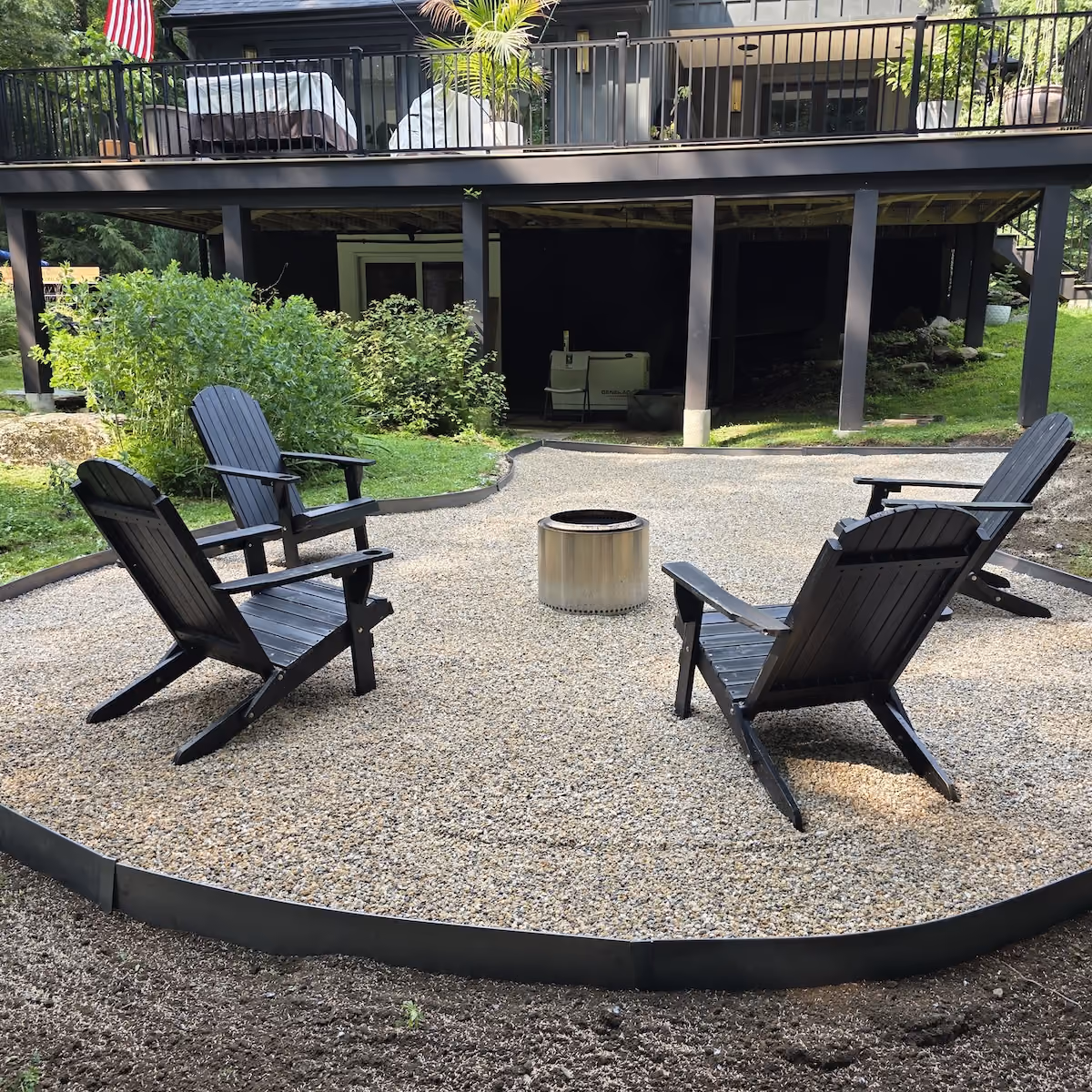 Custom stone patio installation by Classic Outdoors in Connecticut.