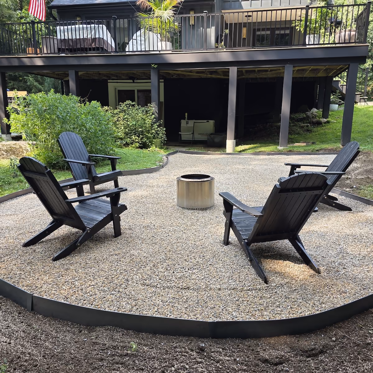 Custom hardscape patio installation by Classic Outdoors in Connecticut.

