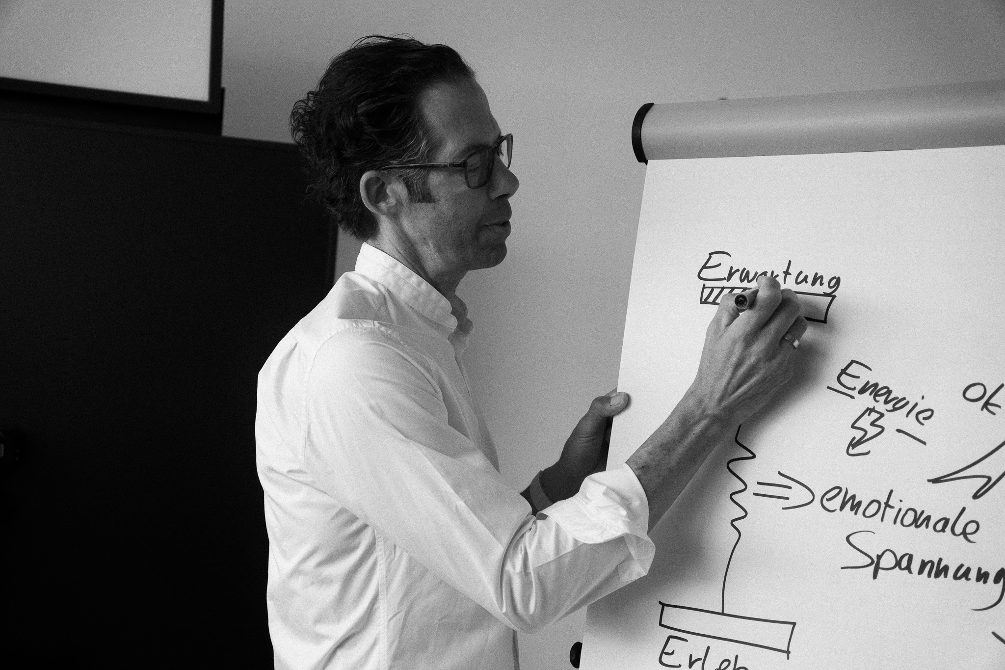 Rainer Salcher beim Erklären eines Change Prozesses.