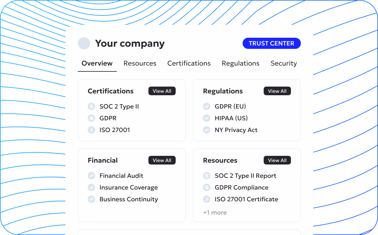 Trust center screenshot