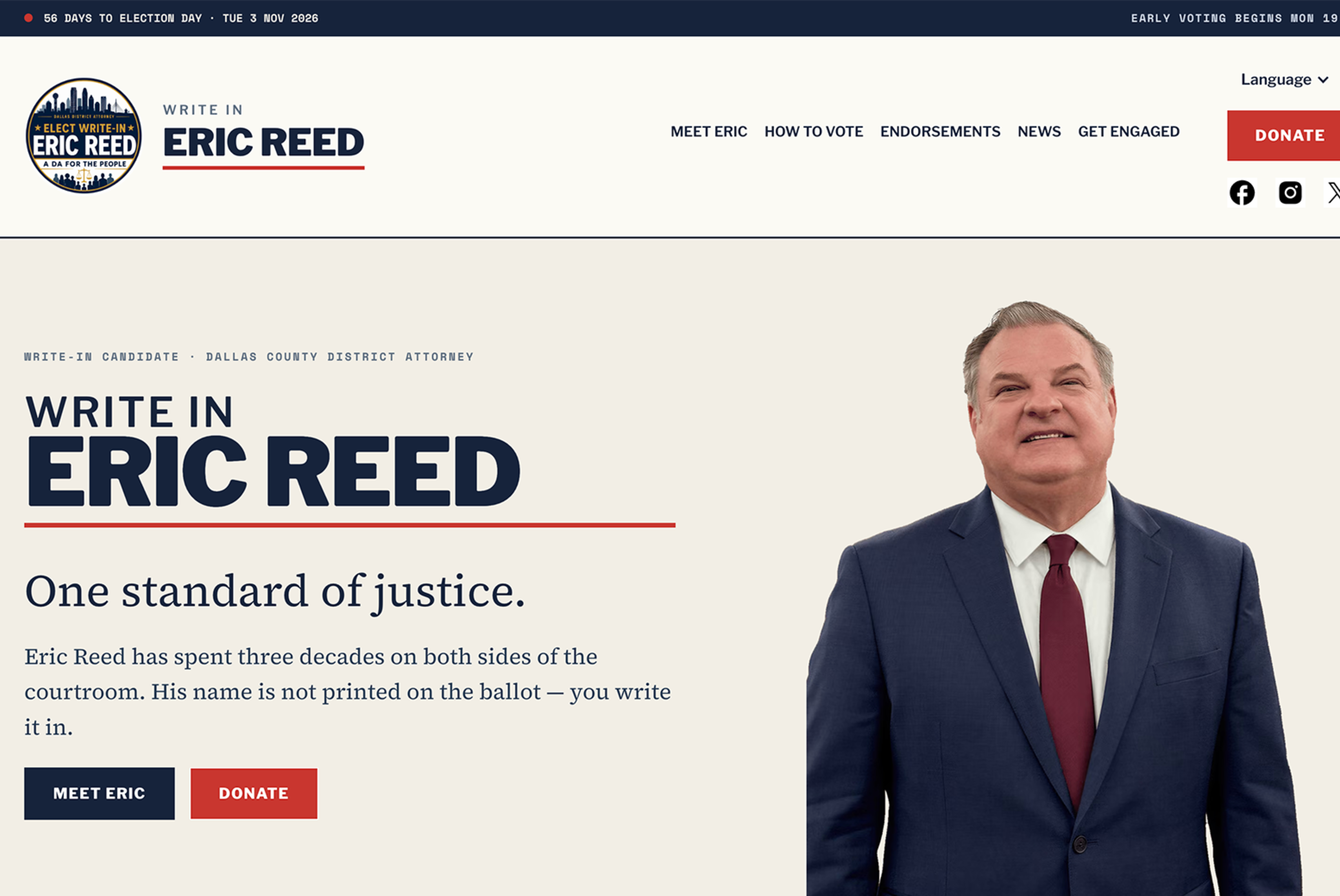 Eric Reed Campaign Website thumbnail