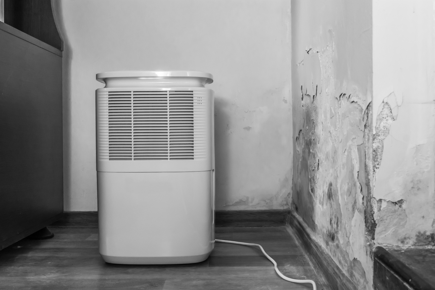 Dehumidifier in basement.