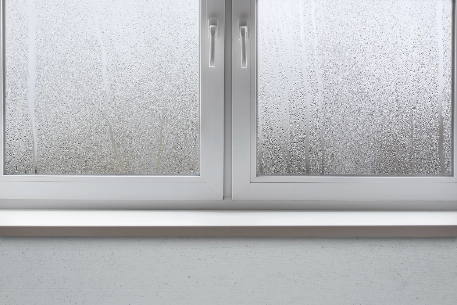 High relative humidity causing condensation on windows.