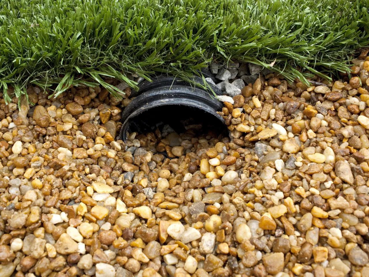 Lawn drainage system to direct water away from the home foundation and prevent water intrusion
