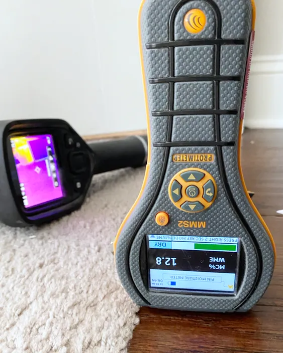 Certified Mold Inspections with Ensign Building Solutions using Moisture Meters and IR Cameras.