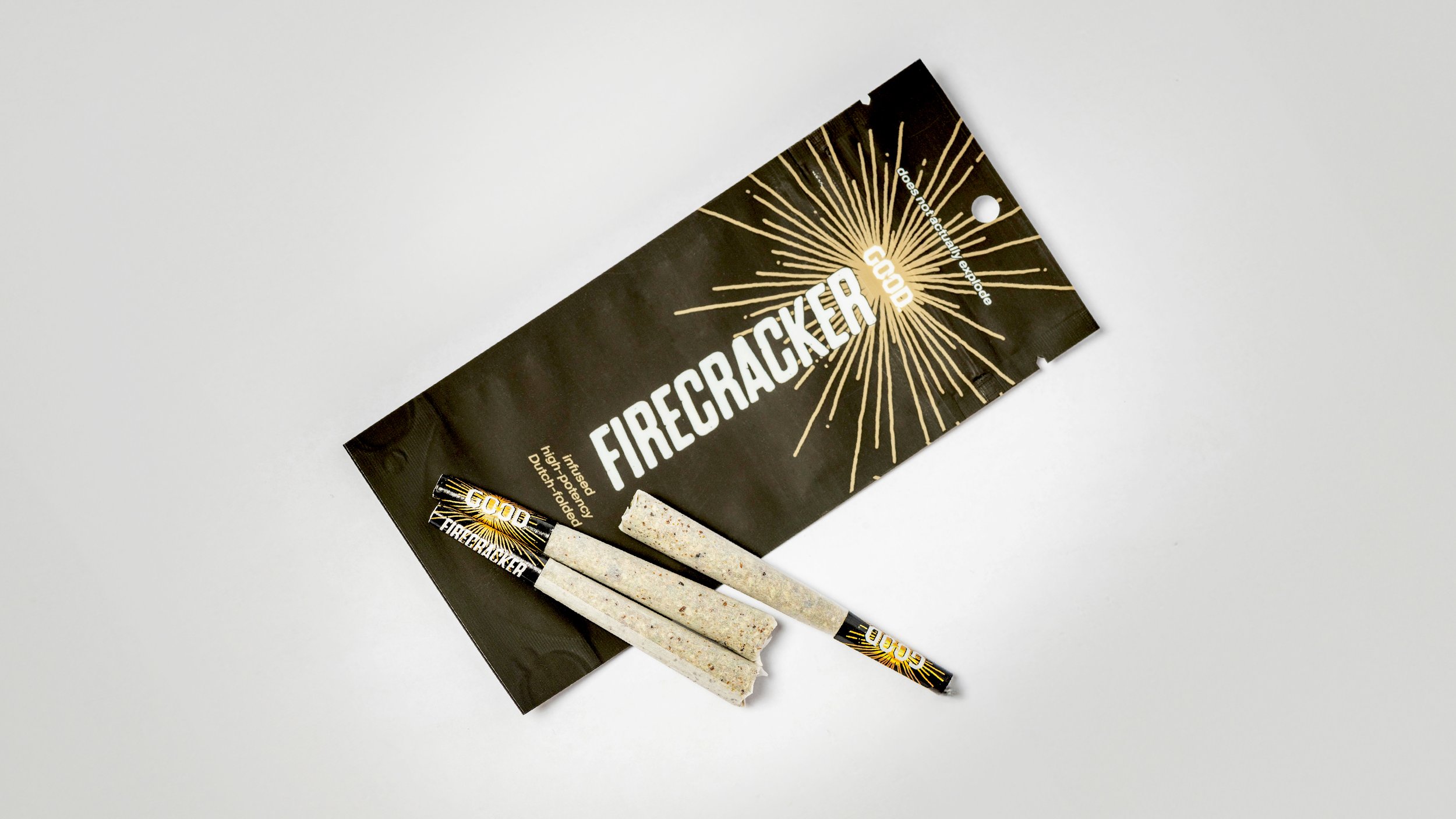 GOOD Firecracker infused prerolls in their package