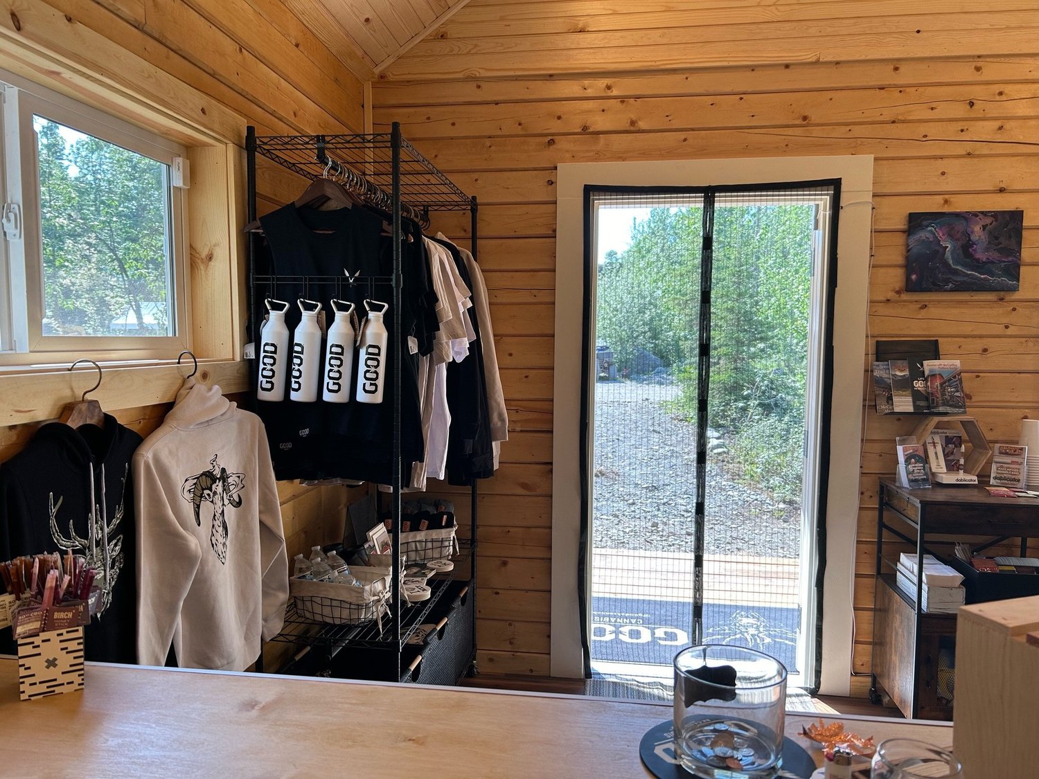 Apparel and merchandise display inside The Copper Nugget
