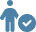 Blue clock with an arrow circling it, symbolizing time or scheduling.