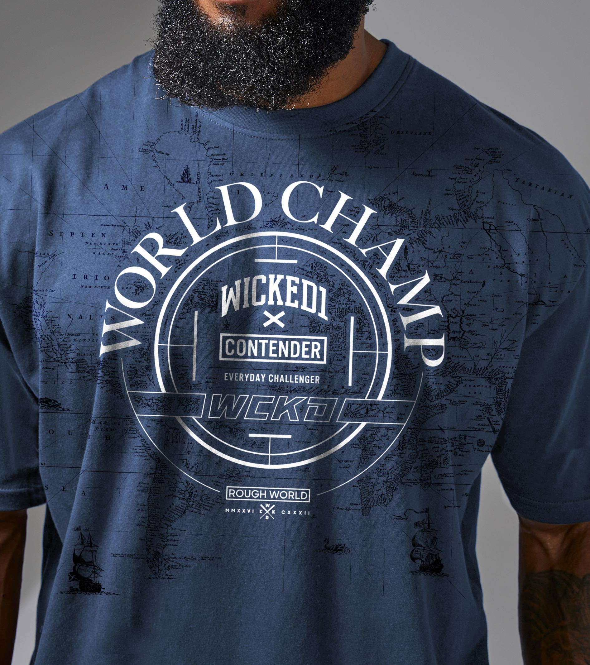 T-shirt oversize World Champ bleu