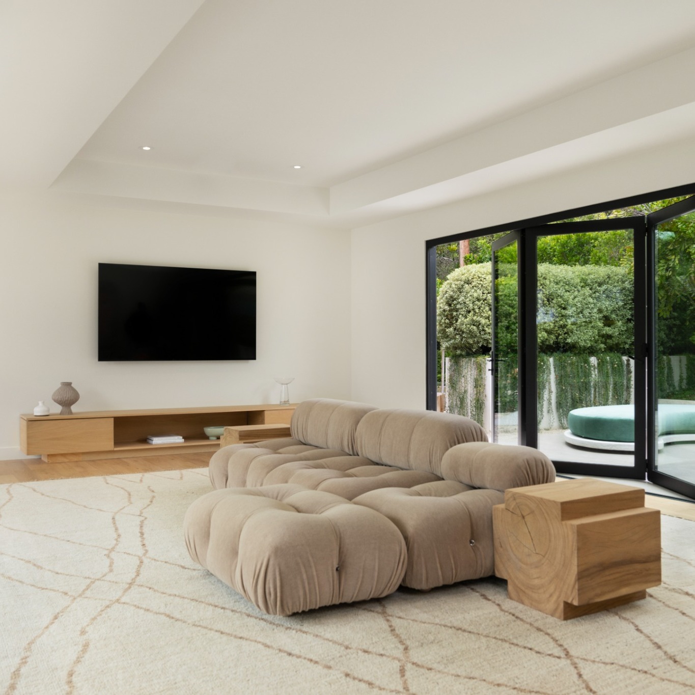 Fully renovated open-concept living room completed as part of a whole home renovation by ESK Construction Inc. in Southern California