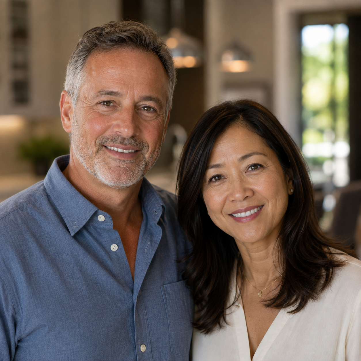 Homeowner couple who partnered with ESK Construction Inc. for their residential construction project in Southern California