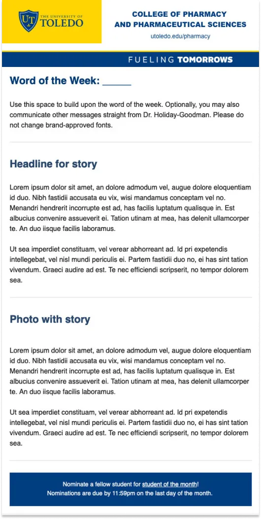 Screenshot of the email production workflow results