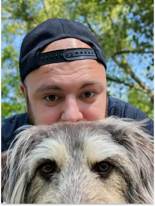 Jacob with his dog Obi