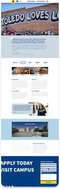 University of Toledo webpage screenshot 5 of 6