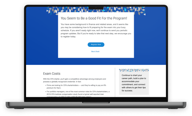 CFA Institute assessment interface