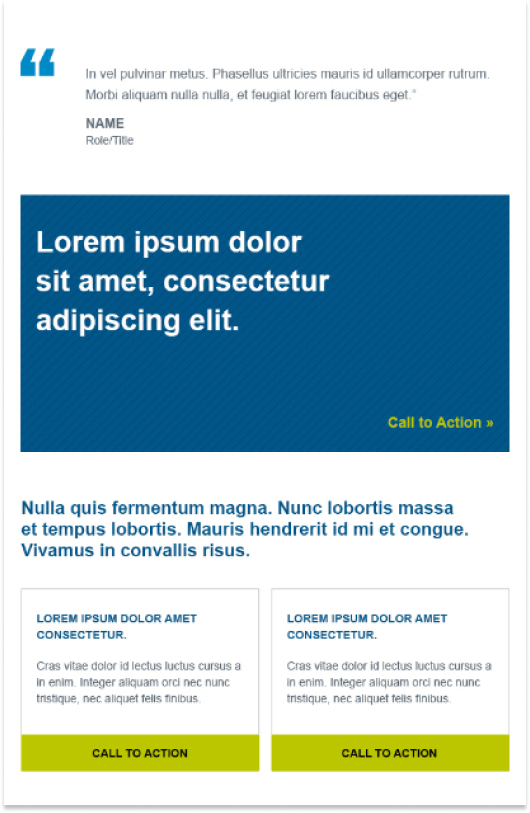 Allied Universal email quote block and CTA banner components