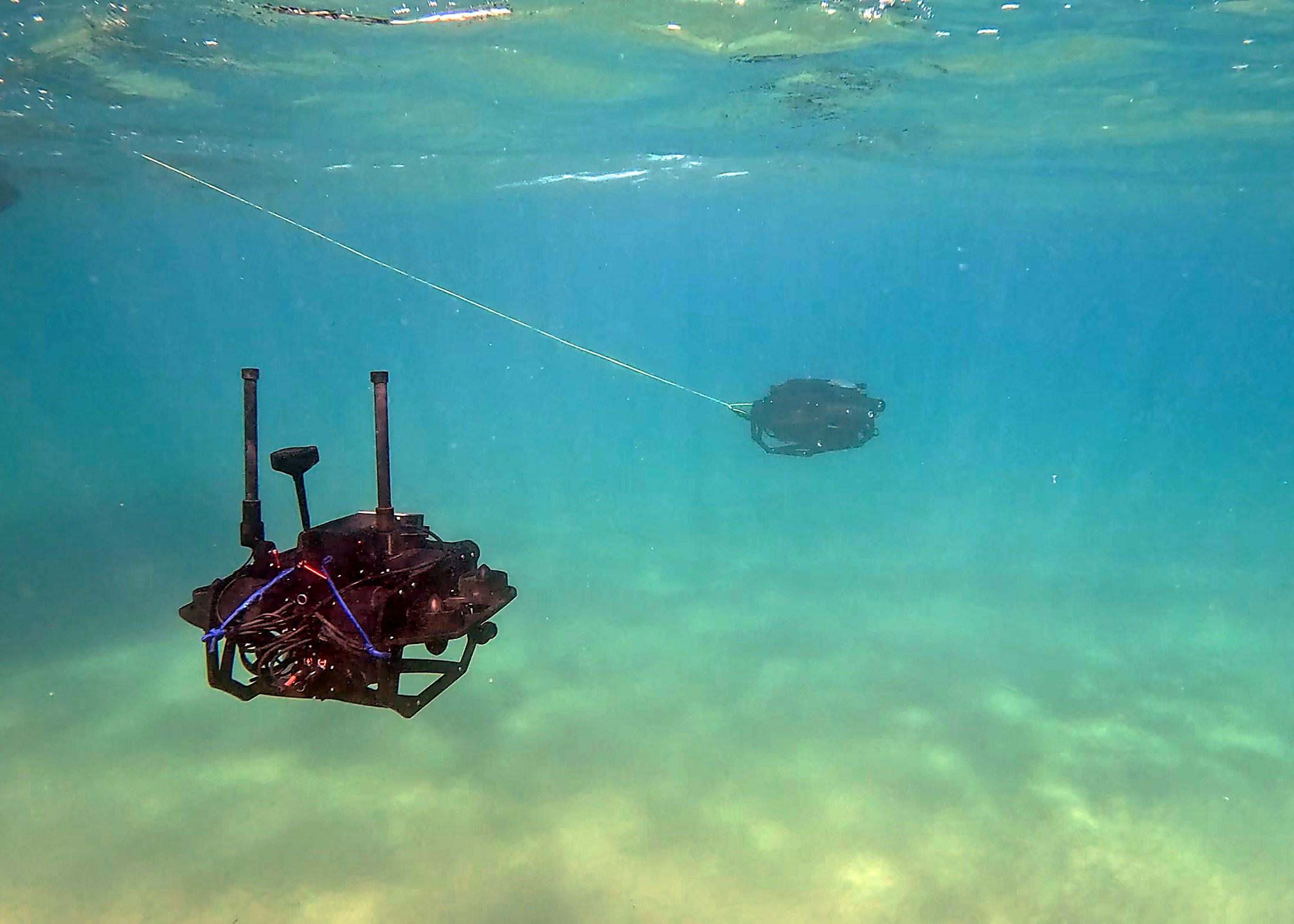 Mobili AI prototype AUV in the water at the NATO exercise