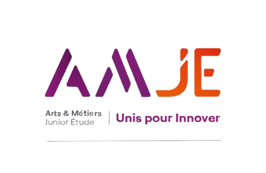 Logo de l'AMJE, Arts et Métiers Junior Étude