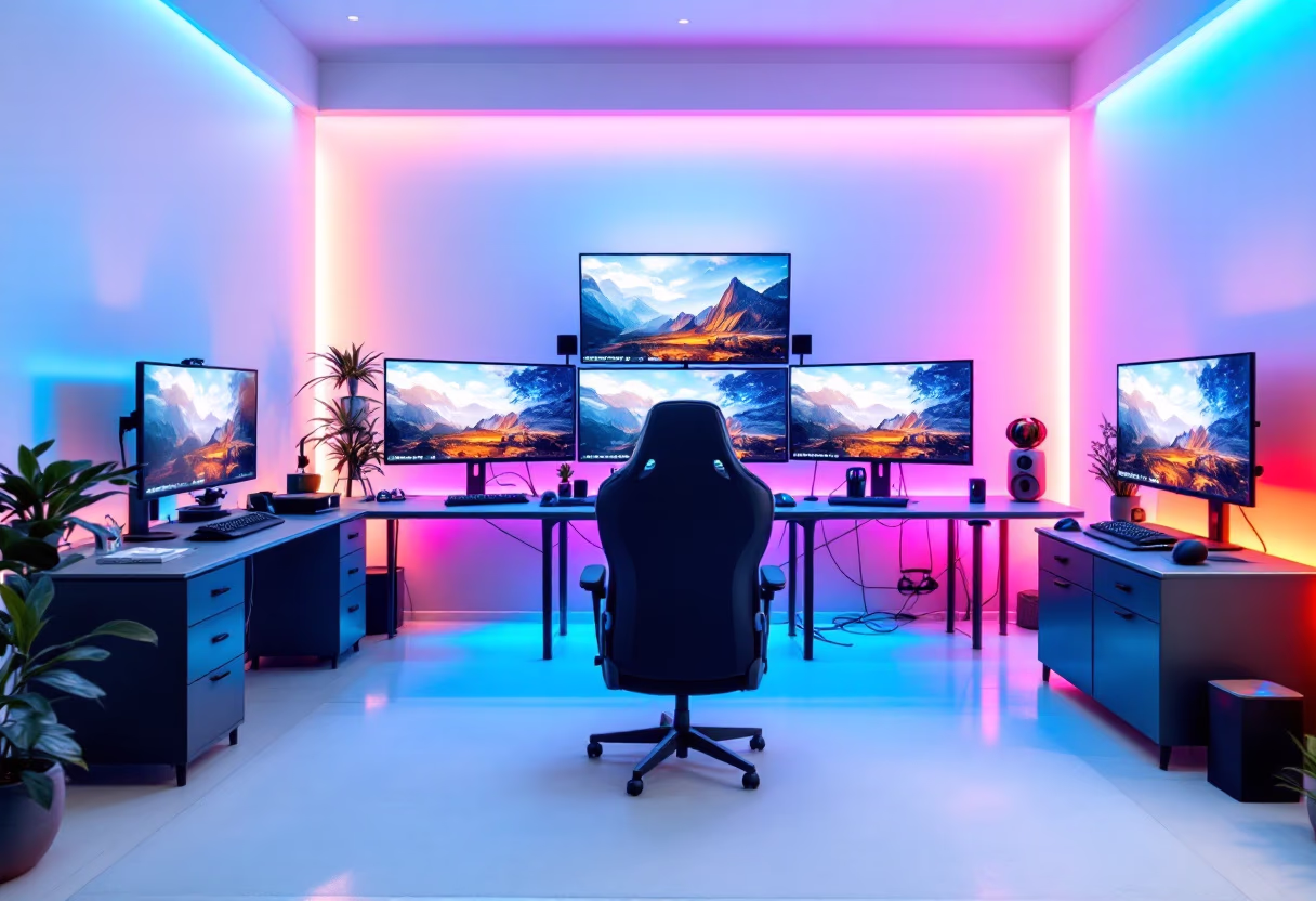 image of a lively gaming area (for a gaming and entertainment)