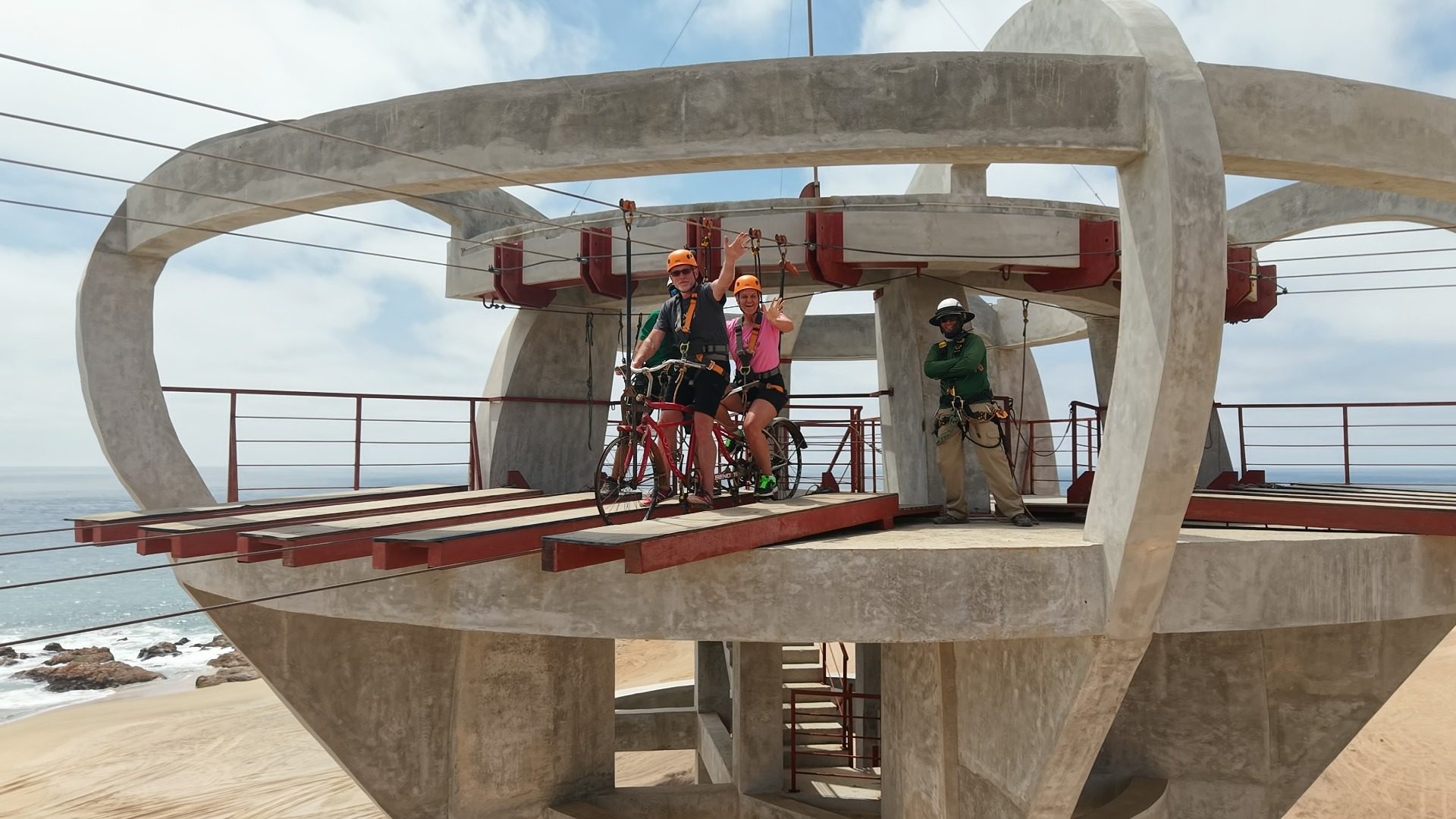 JB Owen and Peter Giesin on the tandem at Cabo San Lucas