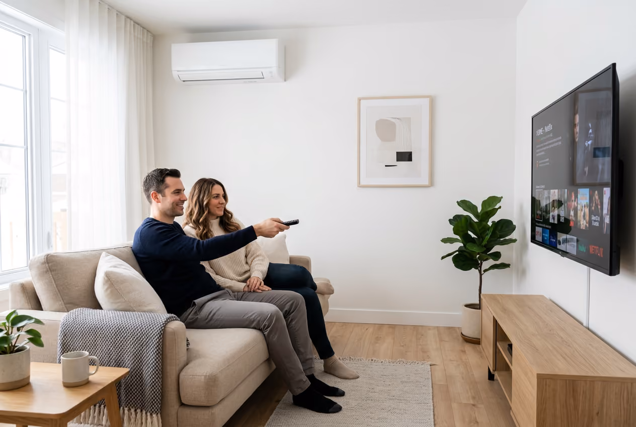 Aero Air technician servicing a home HVAC system