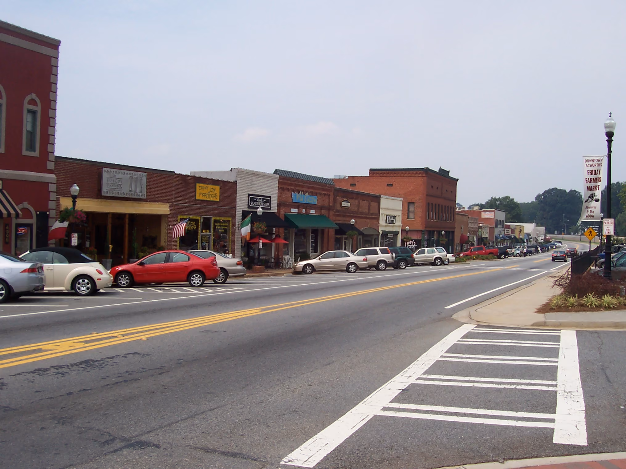 Main Street in historic downtown Acworth, Georgia
