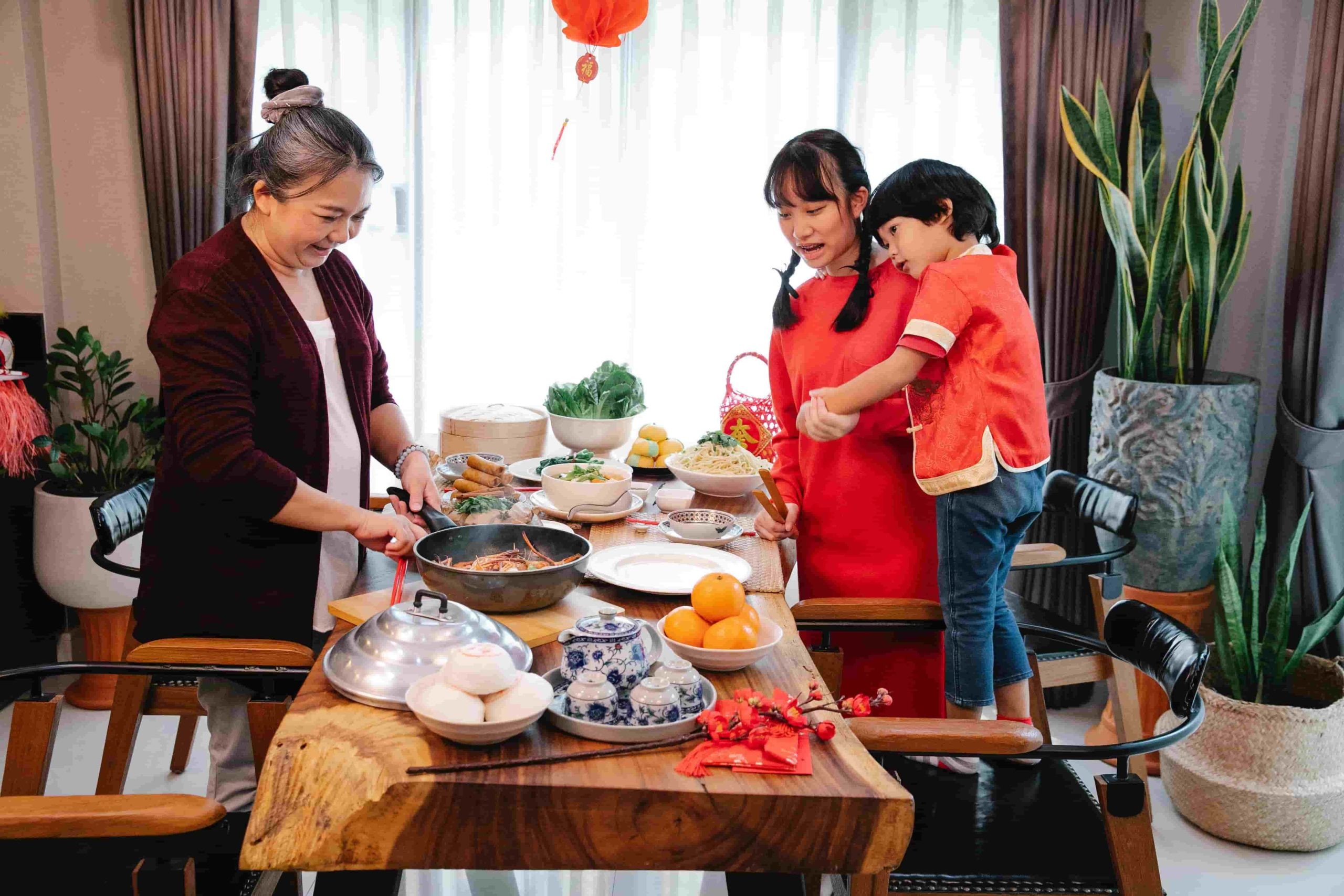 photo of a family celebrating the New Year