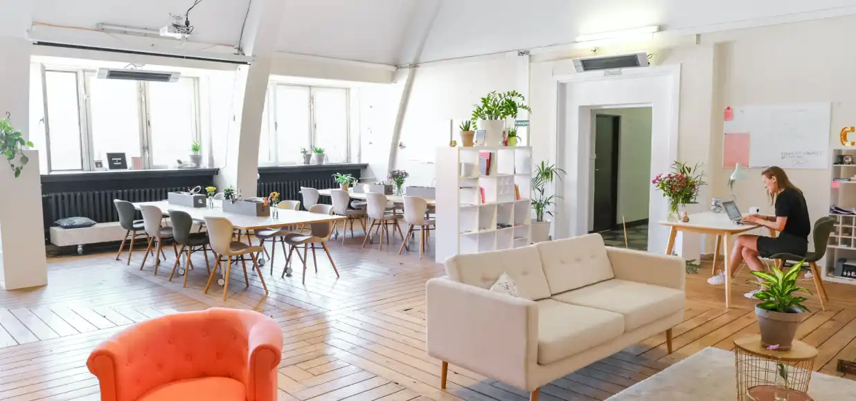 Office space with one worker