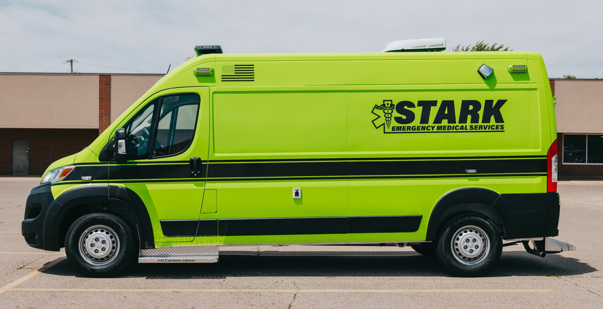 Stark County Emergency Medical Services ambulance parked outdoors