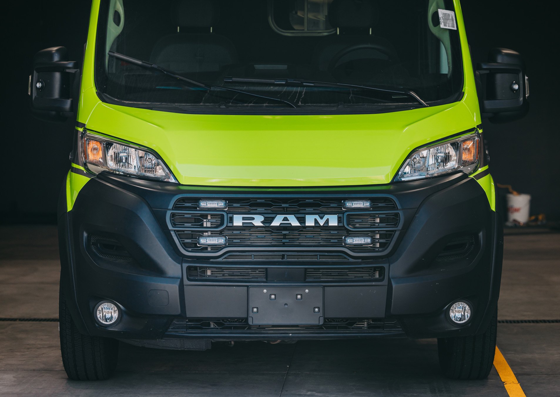 Front grille view of a Stark County Emergency Medical Services ambulance