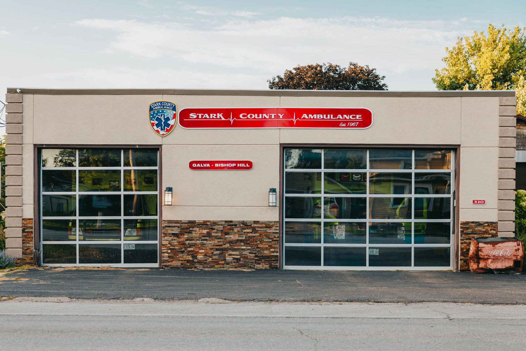 Front of the Stark County Ambulance Galva station serving the Galva-Bishop Hill fire district